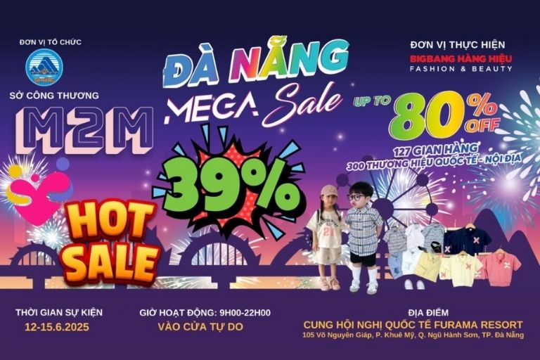 diễn ra tại Cung Hội nghị Quốc tế Furama Resort từ 12-15/6/2025, với nhiều gian hàng thời trang, mỹ phẩm và đồ tiêu dùng.